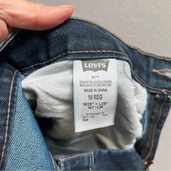 Levi's 511 Slim Straight Jeans Classic Denim Sz 16/ 28” - Picture 8 of 12
